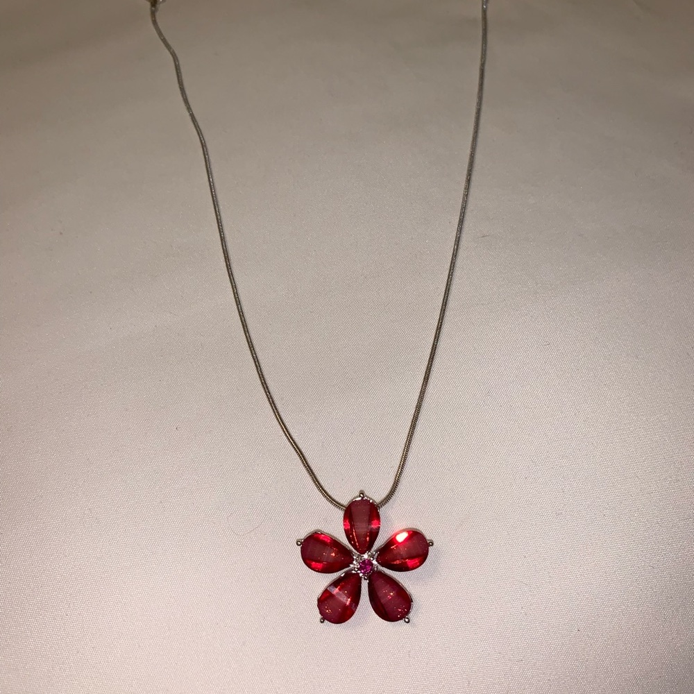Pink flower necklace